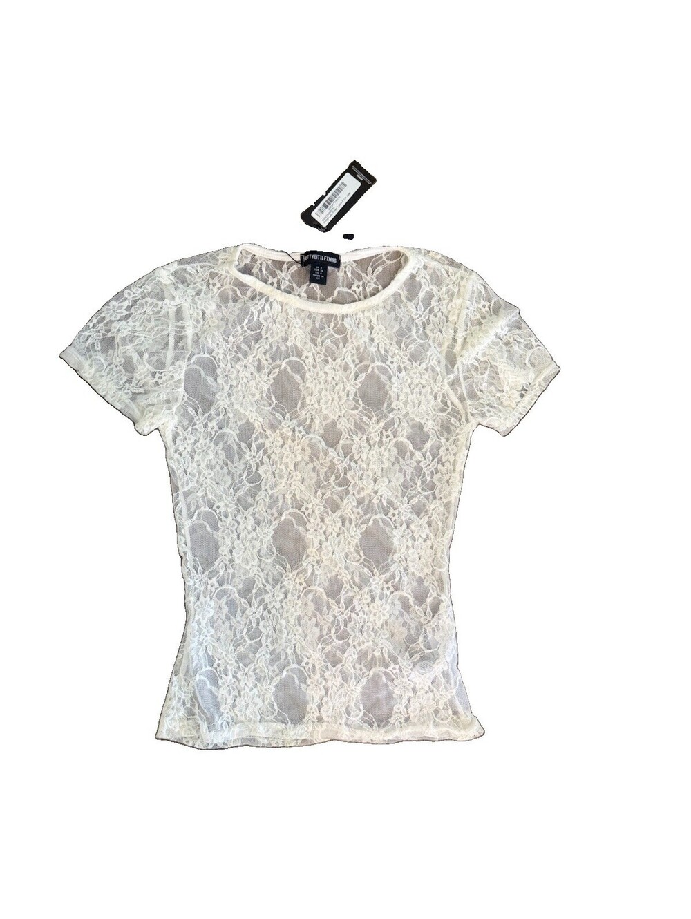 Shirt | Womens | PrettyLittleThing | NWT | Small | White Lace | See Through